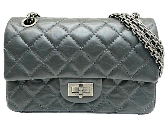 Classique Sac à épaule en chaîne Matelassé Chanel Gris anthracite