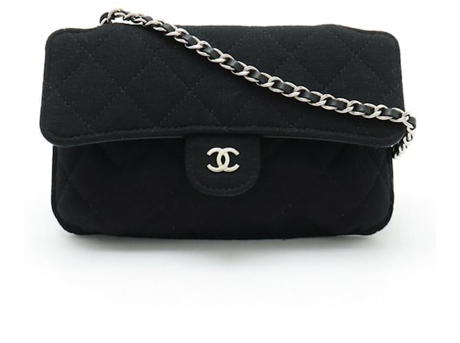 Bolsa Eco Matelassé Coco Mark da Chanel Marrom Preto Algodão Nylon  ref.1486678