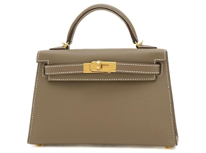 Hermès Hermes Kelly Do 2 Handbag in Etoupe Gray Taupe Leather  ref.1486727