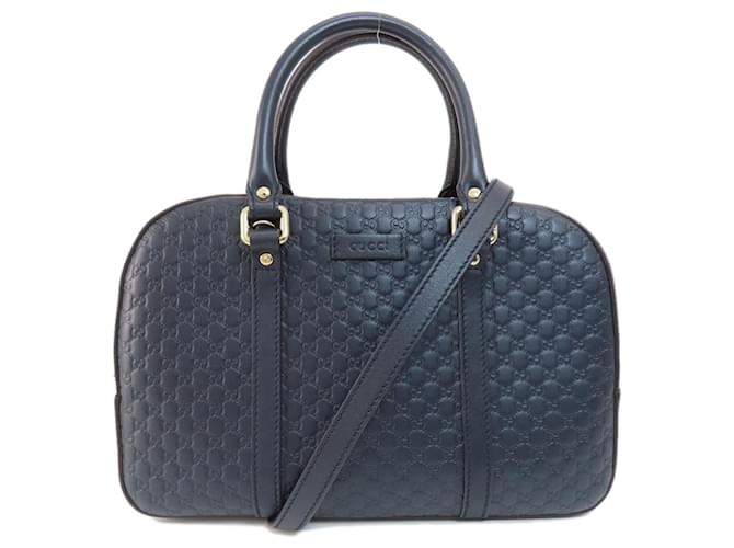 Sac à main Microsima Gucci 510286 Cuir Bleu Marine  ref.1486806