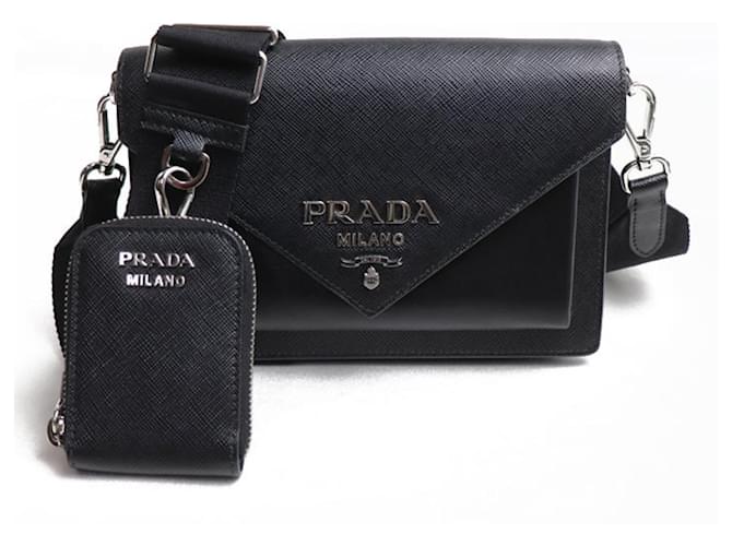 Prada Saffiano Leather Envelope Bag Black ref.1486904 Joli Closet