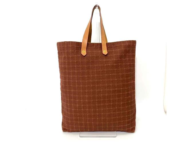 Hermès Sac à main tote Hermes Amedaba GM marron Toile  ref.1486937