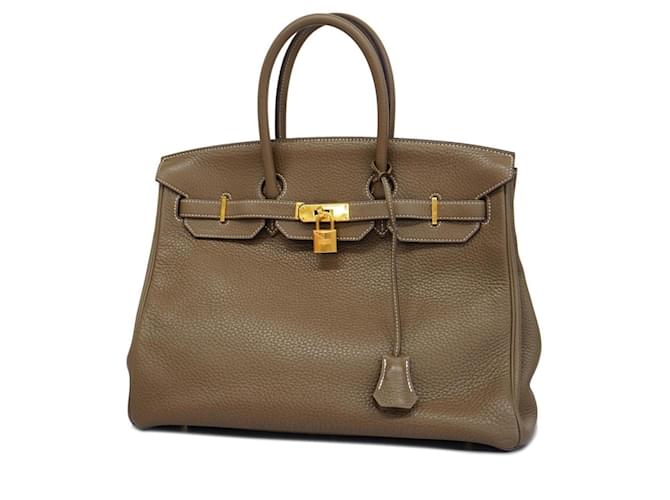 Hermes Hermes Birkin 35 Handtasche in Etoupe Grau Taupe Leder ref.1486999 Joli Closet