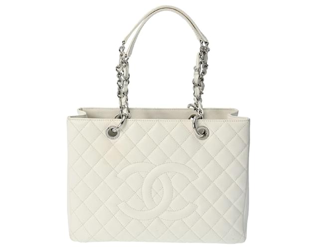 Chanel GST Grand Tote en cuir caviar blanc  ref.1487021