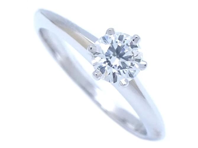 Tiffany & Co. Solitaire Diamond Band Ring Platinum  ref.1487124