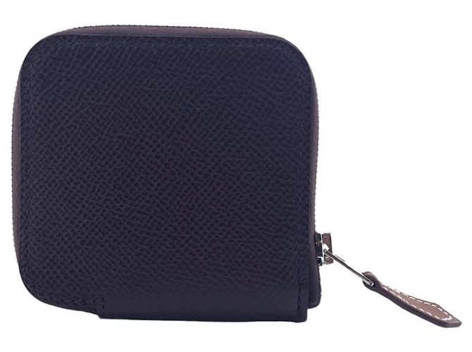 Hermès Hermes Epsom Leather Azap Silk Coin Case Brown Beige