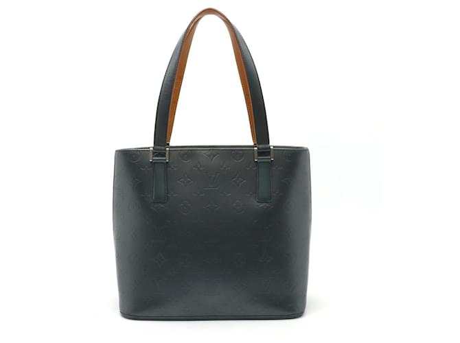 Bolsa Tote Stockton Monograma Matte Louis Vuitton Azul Pano  ref.1487189