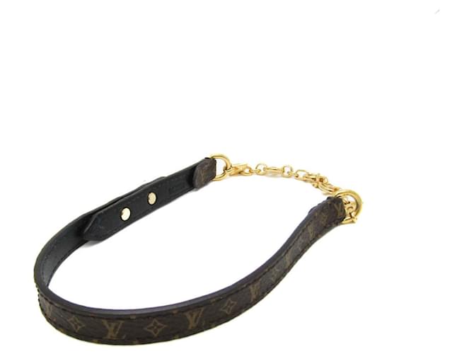 Bracelet en cuir et métal M8079 de Louis Vuitton Cuir vernis Noir Doré Monogramme  ref.1487225