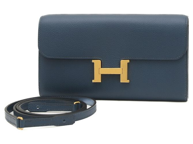 Hermès Hermes Constance To-Go Long Wallet Blue