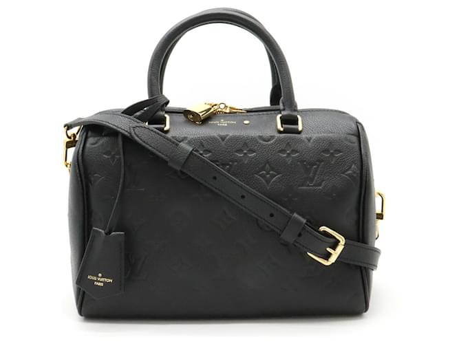 Sac à main Louis Vuitton Monogram Empreinte Speedy Bandoulière 25 NM Cuir Toile Noir  ref.1487296