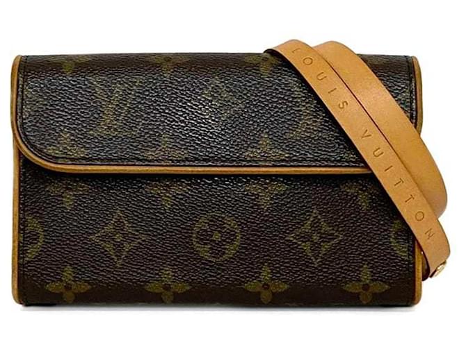 Monogramm Pochette Louis Vuitton Braun Lackleder  ref.1487329