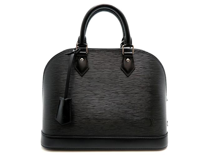 Bolso Alma PM Louis Vuitton Negro Cuero  ref.1487418