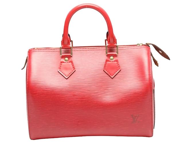 Sac à main Louis Vuitton Epi Speedy 25 Cuir Rouge  ref.1487466