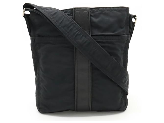 Sac à bandoulière MM Acapulco d'Hermès Cuir Nylon Noir  ref.1487498