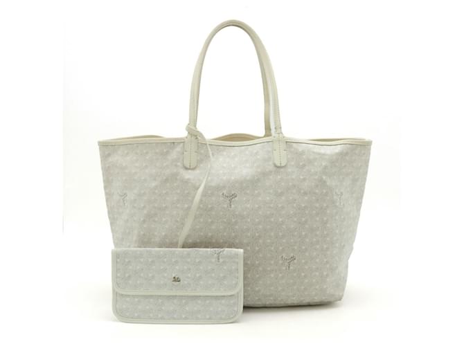 Goyard Saint Louis PM Tote Bag Brown White Leather Cloth  ref.1487501