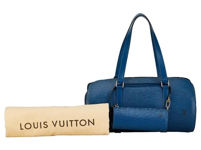 Sac à main Epi Soufflot Louis Vuitton Cuir Bleu  ref.1487640