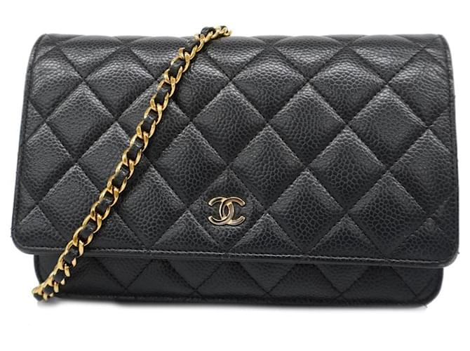 Chanel Black Caviar Leather Shoulder Bag  ref.1487674