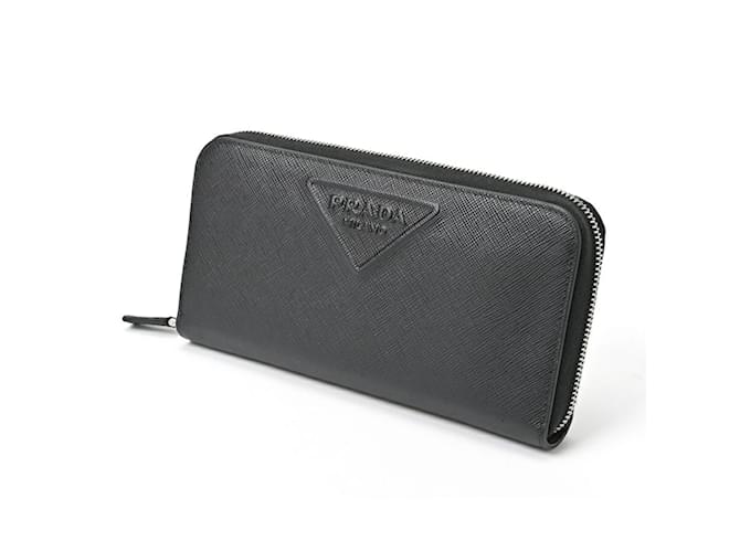 Prada Saffiano Leather Long Wallet Black  ref.1487730