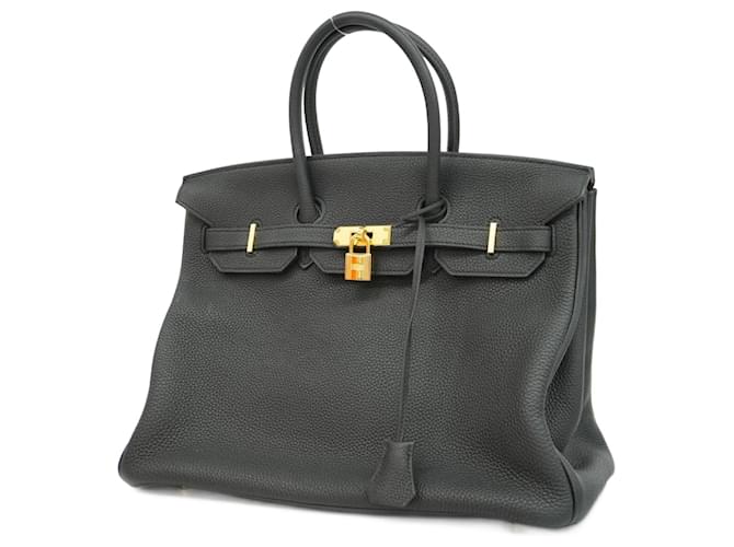 Hermès Sac à main Hermes Birkin 35 Cuir Noir  ref.1487794