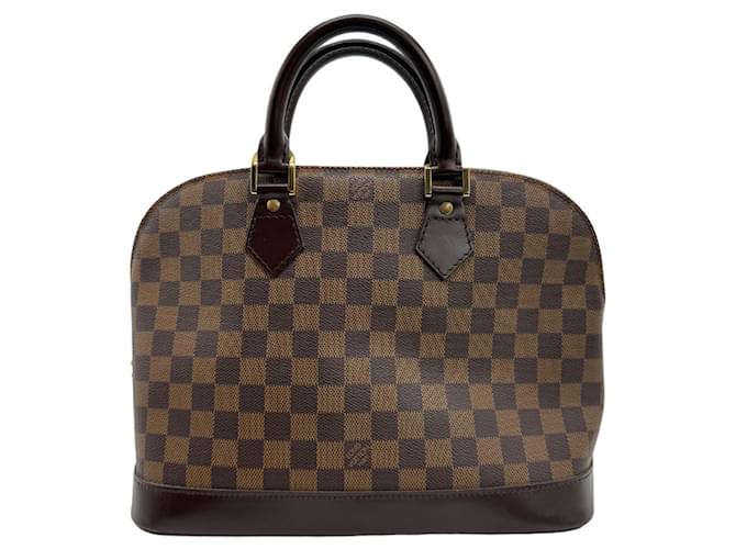 Sac à main Damier Alma Louis Vuitton Toile Damier ebène  ref.1487838