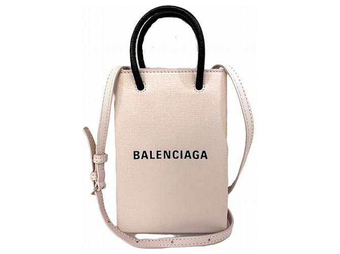 Everyday Balenciaga Phone Holder Shoulder Bag Black Pink Leather  ref.1487941