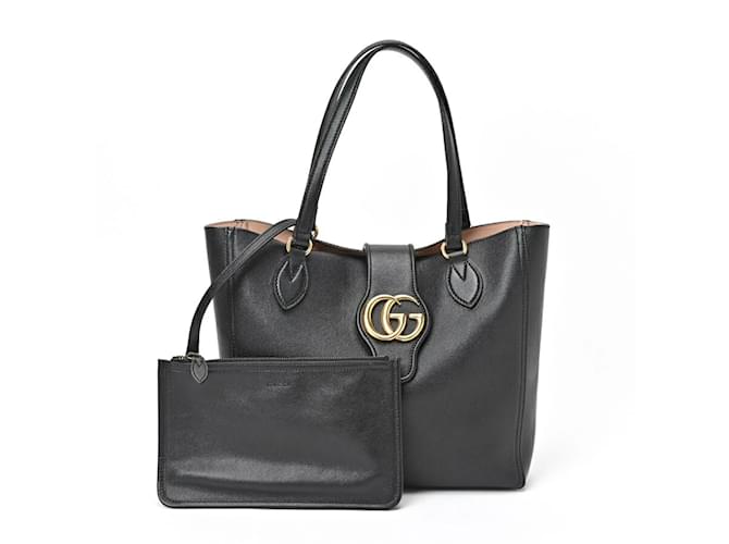 Sac à main en cuir Gucci GG Marmont Noir  ref.1488011