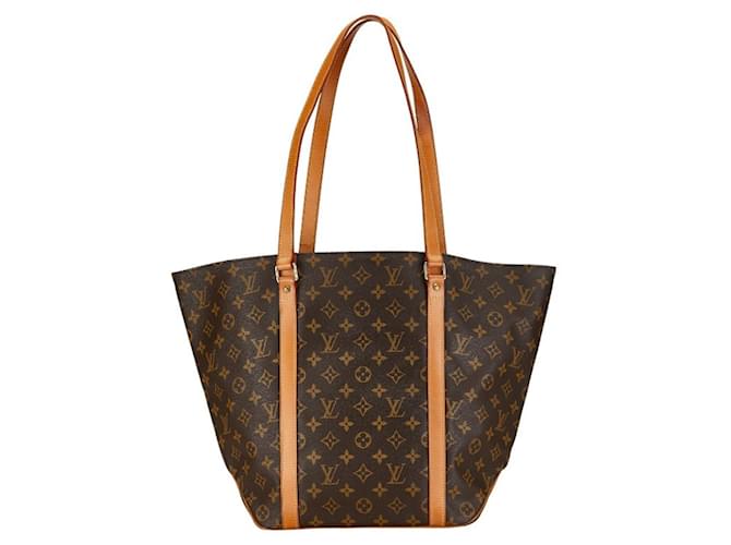 Monogramm Tote Bag von Louis Vuitton Braun Leder Kunststoff  ref.1488023