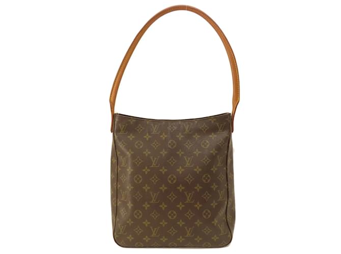 Louis Vuitton M51145 Looping GM Monogram Tote Bag Braun Monogramm Lackleder  ref.1488177