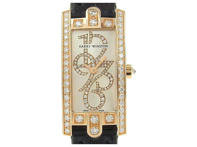 Relógio de pulso em quartzo Harry Winston Avenue C Dourado