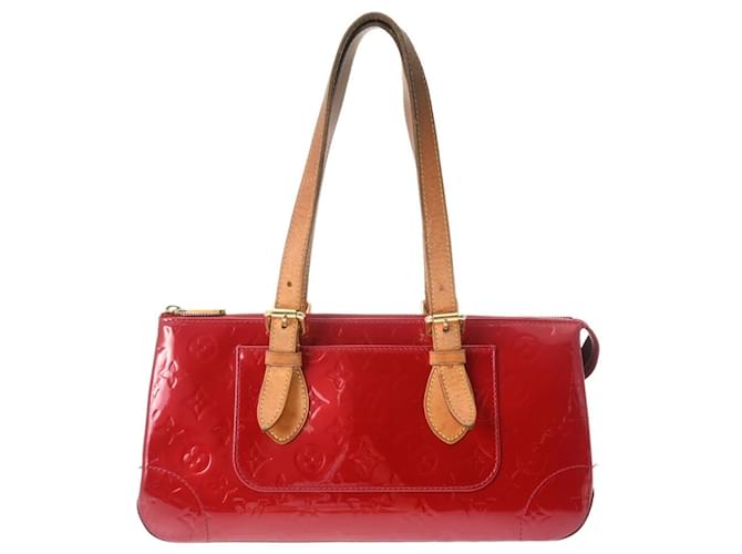 Sac à main Louis Vuitton Vernis Rosewood Avenue Cuir vernis Noir Rouge  ref.1488382