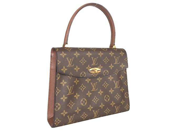 Louis Vuitton Malesherbes Handbag Brown Patent leather