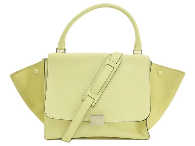 Céline Celine Trapeze Leather Handbag Yellow  ref.1488533