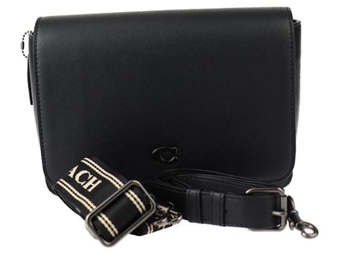 Sac à épaule en toile Signature COACH Cuir Plastique Noir  ref.1488605