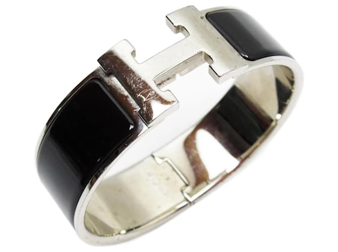 Hermès Hermes Charm Bracelet Black Silvery Metal Enamel  ref.1488615