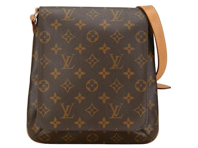 Sac à épaule Musette Salsa Monogram Louis Vuitton Cuir Plastique Marron  ref.1488698