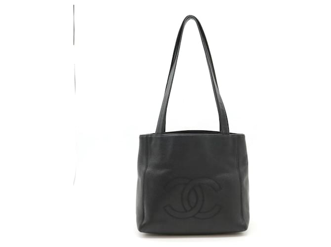 Sac fourre-tout en peau de caviar Chanel Cuir Noir  ref.1488941