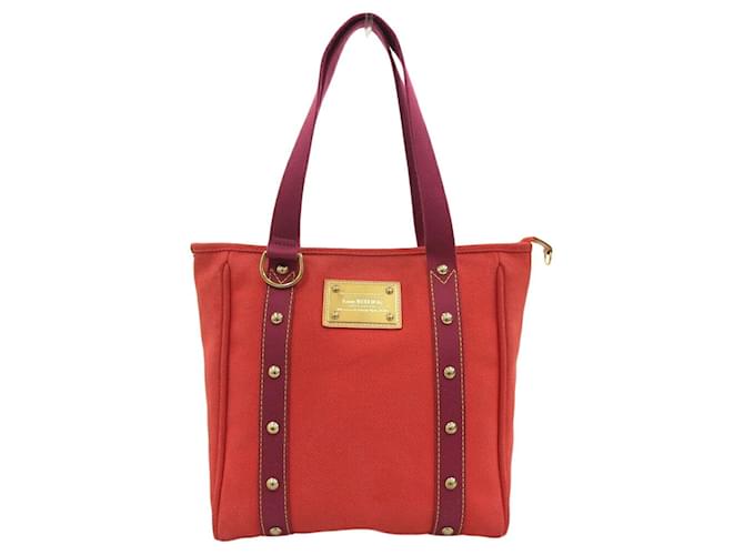 Sac cabas MM Antigua de Louis Vuitton Toile Rouge  ref.1488973