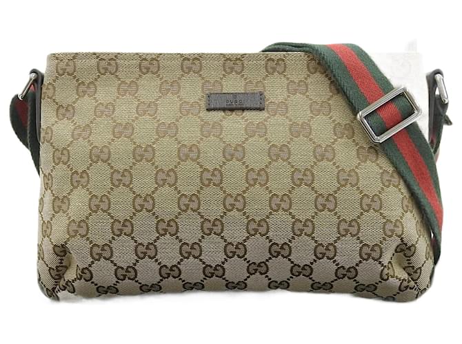 Gucci GG Canvas Sherry Line Shoulder Bag Beige Cloth  ref.1488997