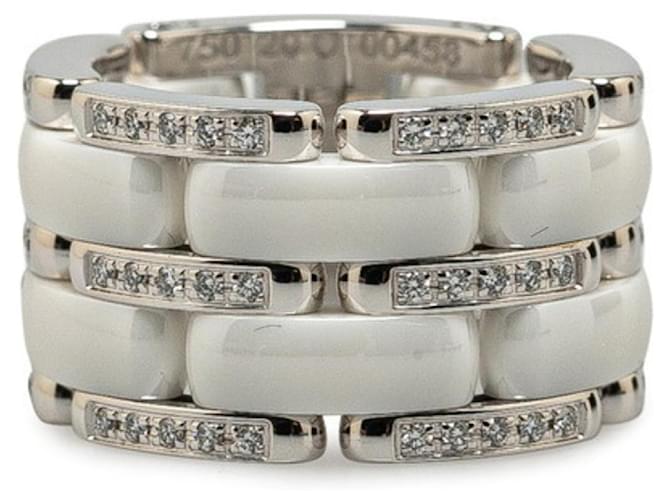 Chanel Ultra Ring #49 K18WG White Gold Ceramic  ref.1489070