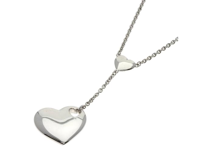 Tiffany & Co Tiffany Silver Heart Motif Necklace Silvery  ref.1489343