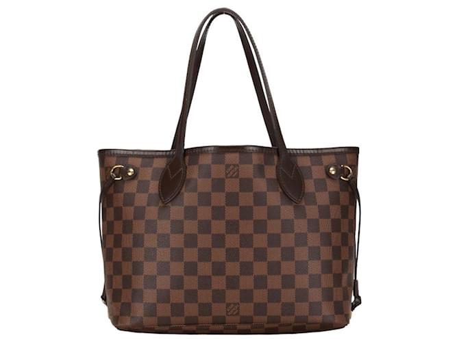 Sac à main Louis Vuitton Damier Neverfull PM Cuir Plastique Marron  ref.1489590