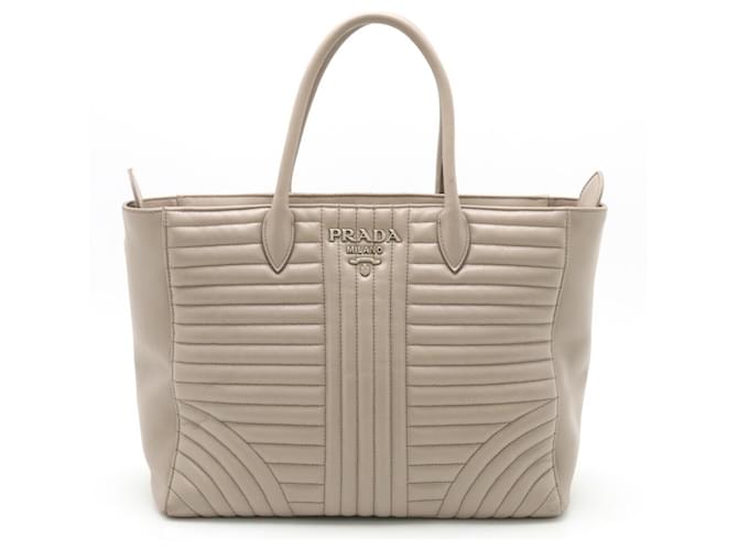 Borsa Tote Diagram di Prada Grigio Pelle  ref.1489632