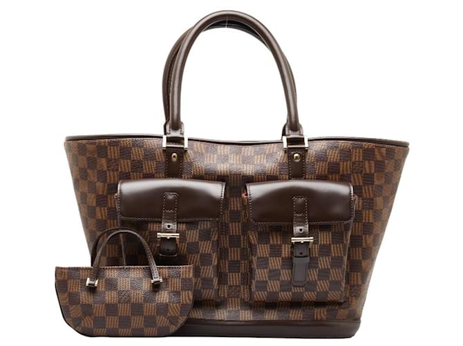 Louis Vuitton Damier Manosque GM Tote Bag Braun Leder Kunststoff  