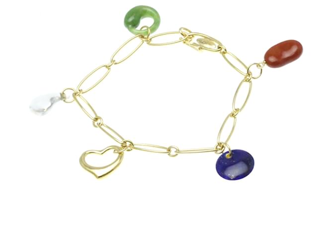 Tiffany & Co Pulseira de círculo eterno em forma de gota com feijões Open Heart da Tiffany Dourado Ouro amarelo  ref.1489902