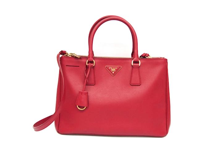 Prada Galleria BN2274 Women's Saffiano Lux Handbag Red Leather  ref.1489939