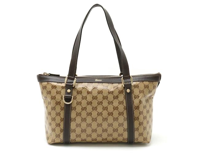 Sac tote Gucci GG en cristal Cuir Toile Marron foncé  ref.1489963