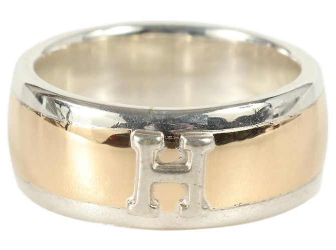 Ring Hermès Anello H Combi Hermes Argento D'oro Oro bianco Argento