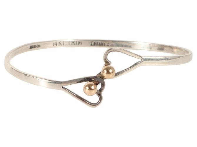 Tiffany & Co Tiffany Heart Hook & Eye Bracelet Silvery Golden Silver  ref.1490034