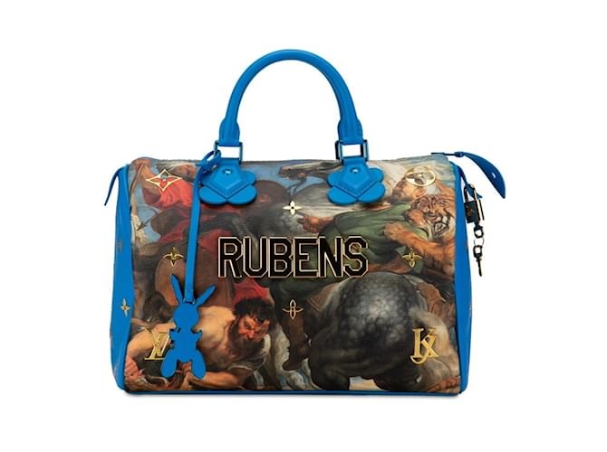 Sac Boston Speedy 30 Édition Limitée Collection Celty Masters 2017 Monogram Louis Vuitton Cuir Plastique Bleu Multicolore  ref.1490108