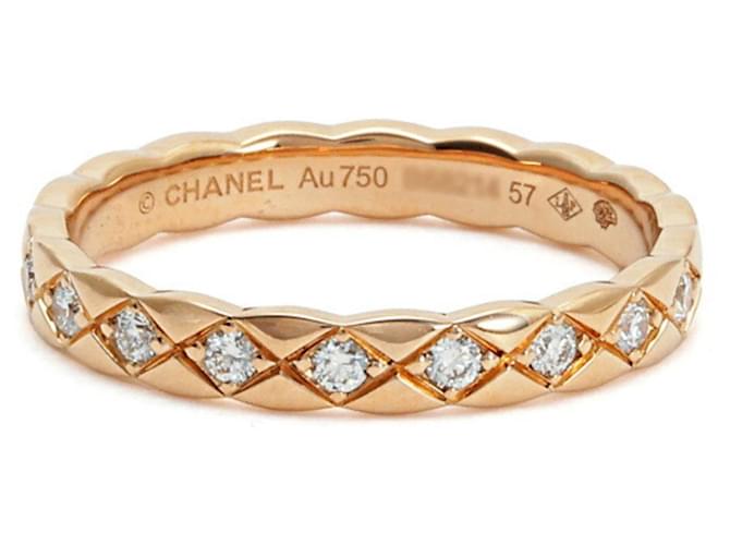 Chanel Coco Crush K18 Beige Gold Ring White gold  ref.1490162